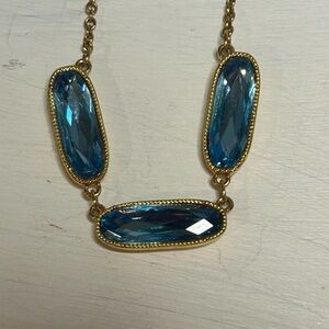 Touchstone Crystal Blue and Gold Necklace